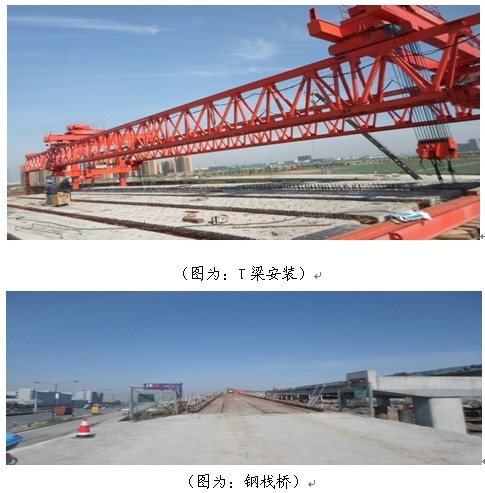 下沙互通至江东大桥项目主线桥进入架桥机安装T梁施工阶段