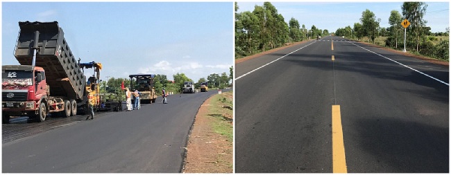 柬埔寨6号公路沥青混凝土路面全线竣工